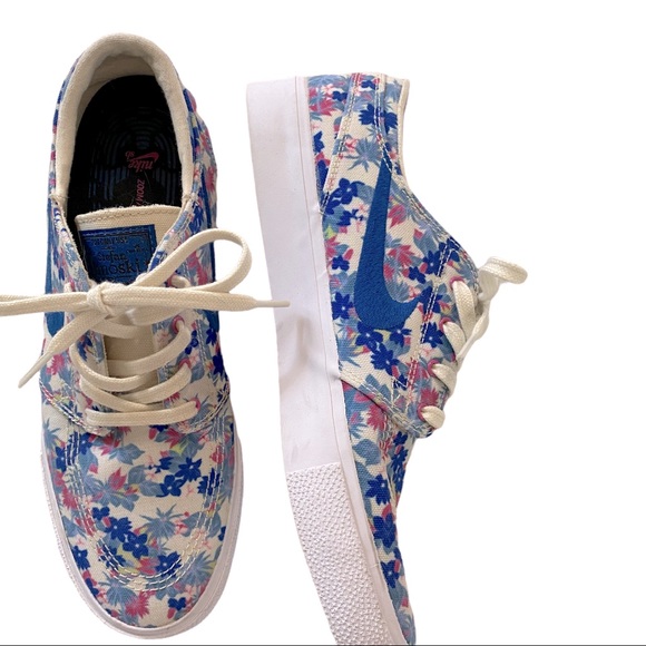Nike-SB Janoski Canvas RM - Men’s Sneaker, Blue White Floral, Unique Sz 8 - Picture 4 of 9